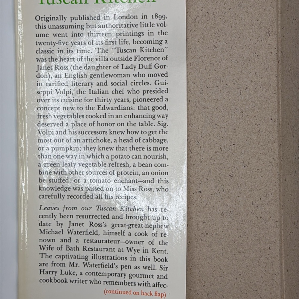 73'‎ Leaves From Our Tuscan Kitchen Italian Vegetables Cookbook 1st American Ed - Picture 7 of 15